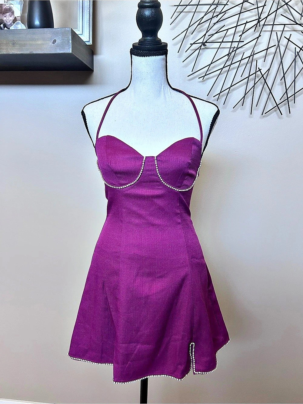 NWT Le Lis Magenta Halter Mini Dress Size XS